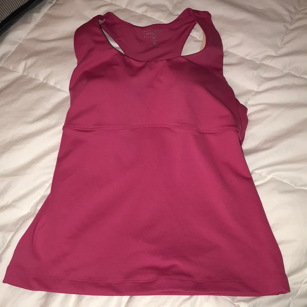 ATHLETA BUILT IN BRA RACERBACK TANK TOP - SIZE 38C